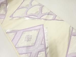 菱に菊模様織出し袋帯